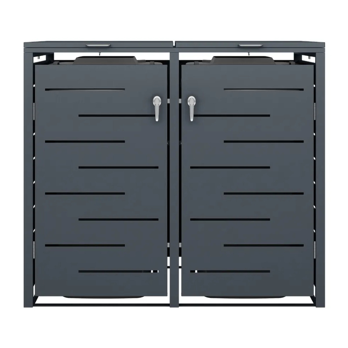 Abri cache poubelle double - 2 x 240L - anthracite