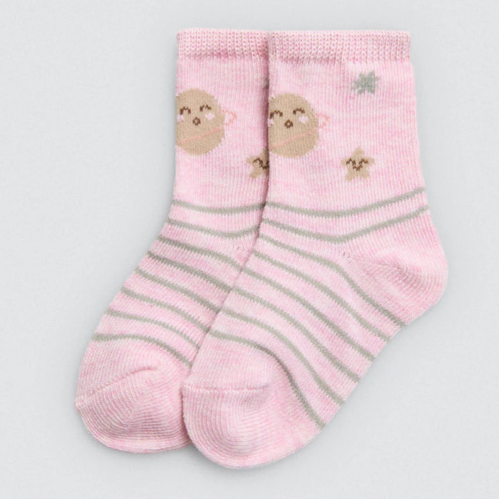 Confezione da 4 calzini per neonato stampati Universe