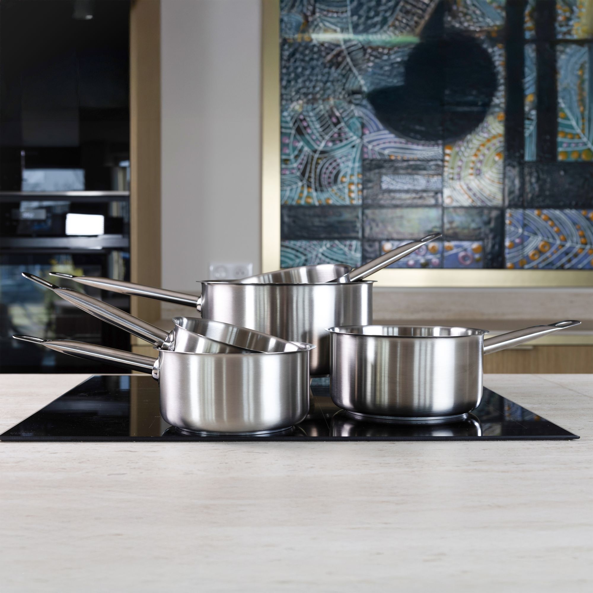 Batterie de cuisine 10 pièces acier inoxydable - tous feux PROFESSIONNEL