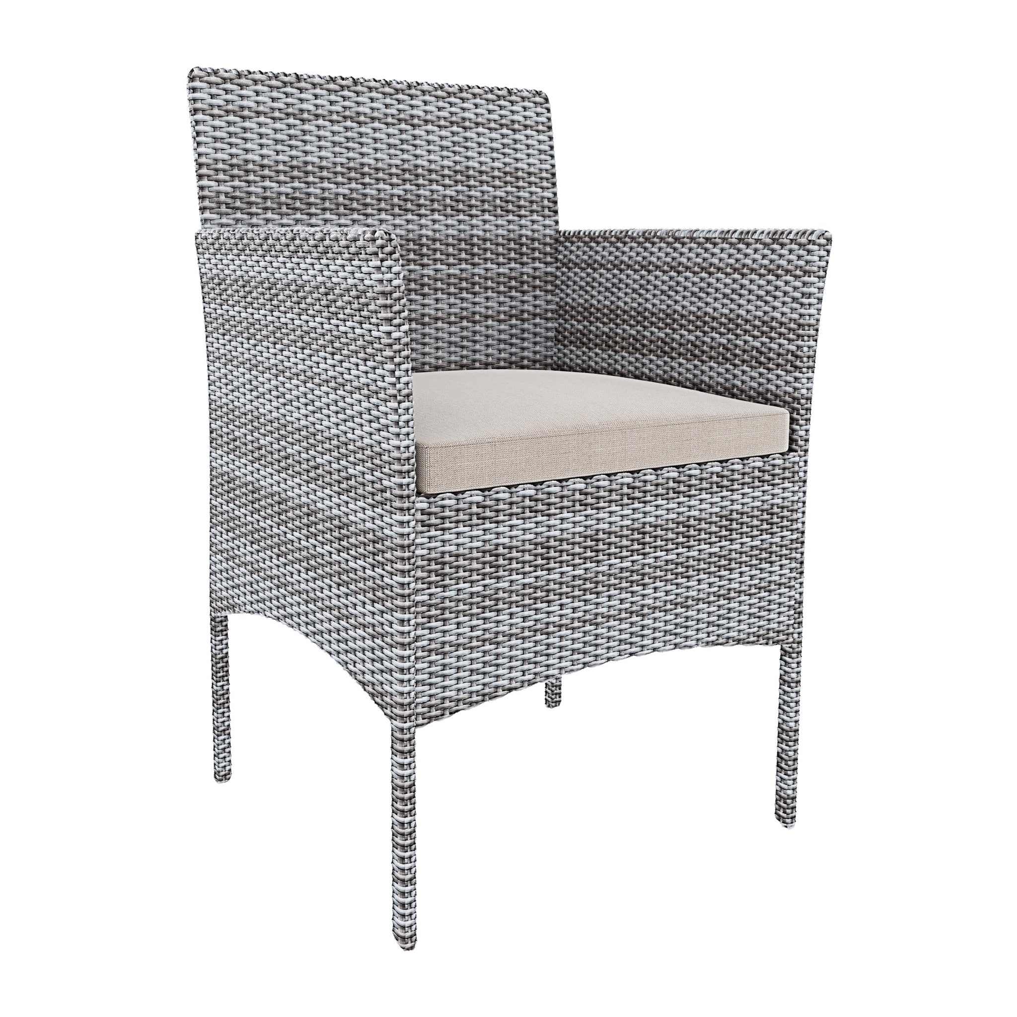 Set Di Mobili da Giardino Salotto Salottino in Rattan 4 Posti con Tavolino Ripiano In Vetro 2 Poltrone Divano 2 Posti Giardino Esterno Cuscini Grigio