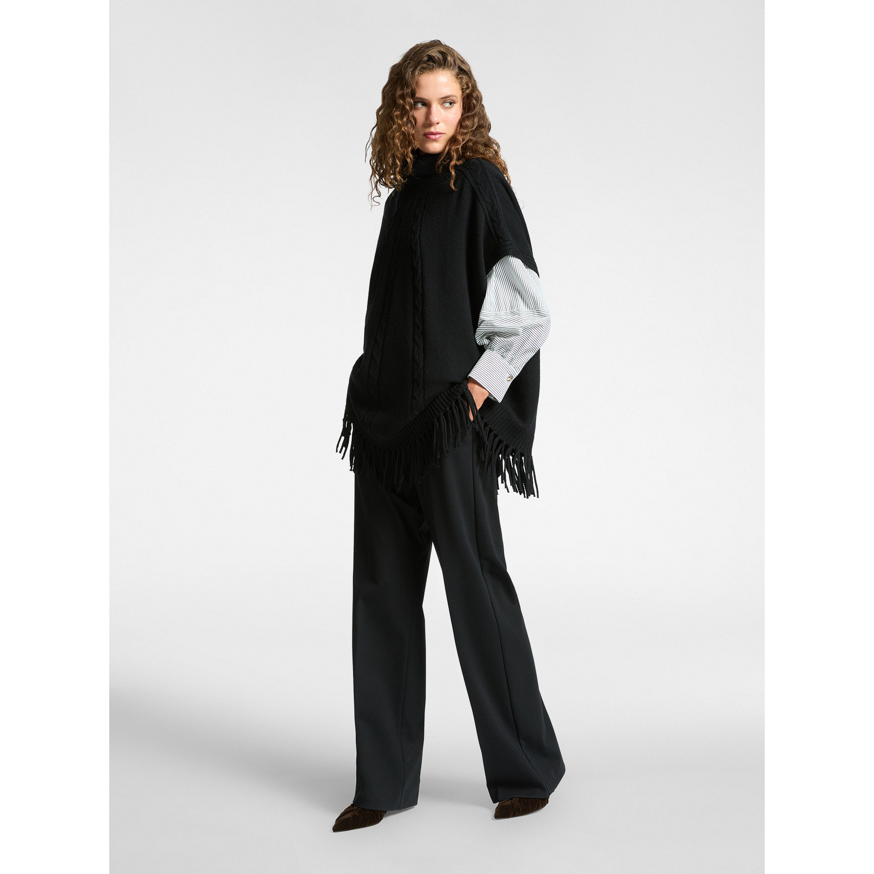 Elena Mirò - Pantalones de hombre en punto milanés - Negro