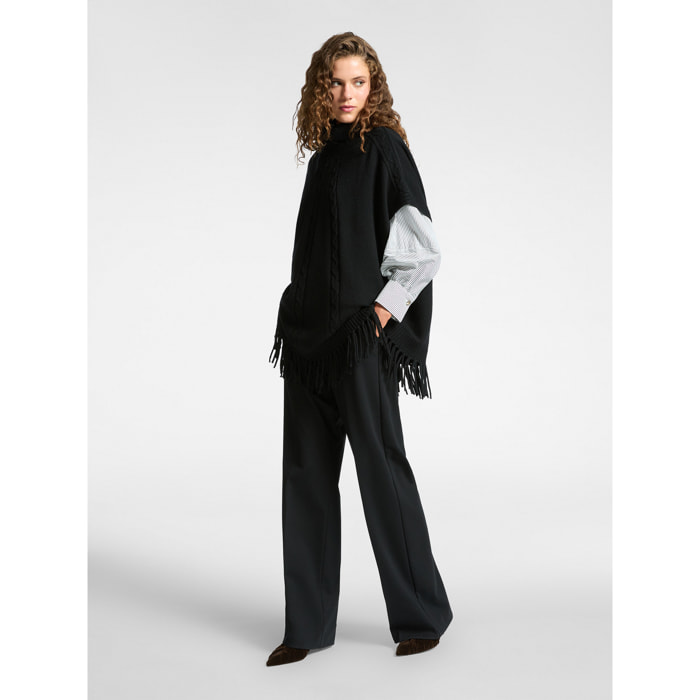 Elena Mirò - Pantalones de hombre en punto milanés - Negro