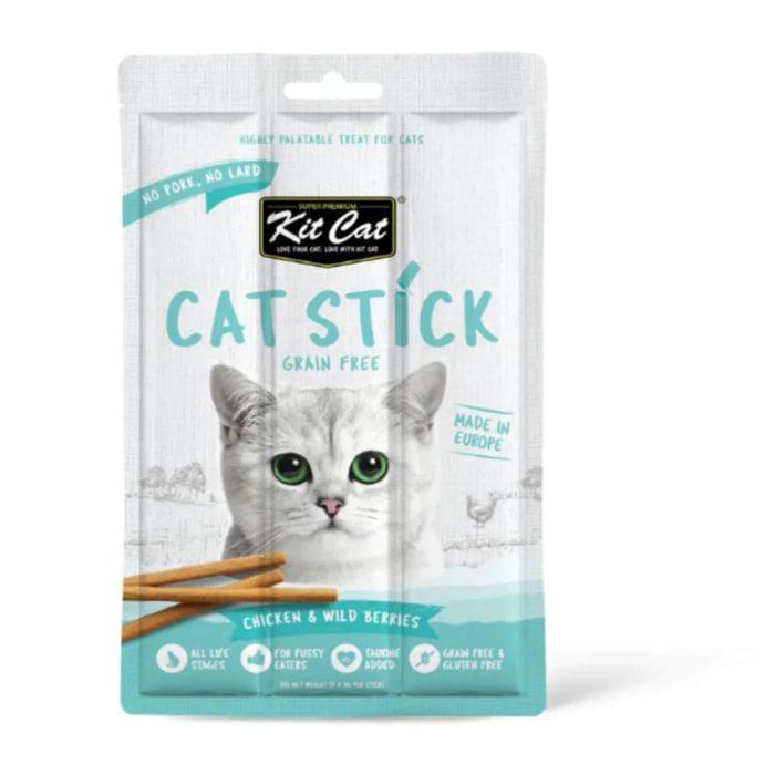 Kit Cat Cat Stick - Chicken & Wild Berries 15 g Snack semihúmedo para gatos