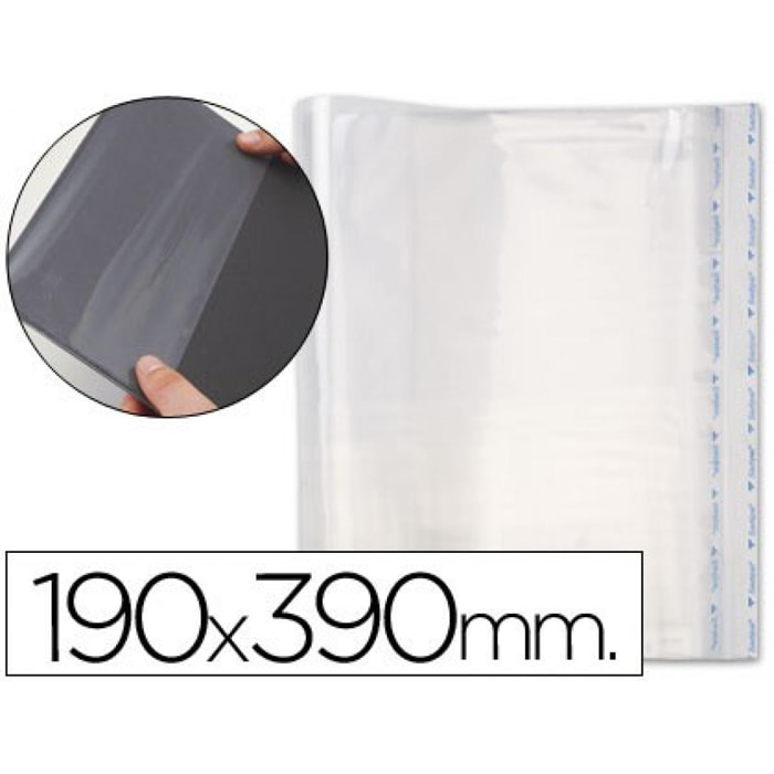 Forralibro pp ajustable adhesivo 190x390mm -blister (Pack de 25 uds.)