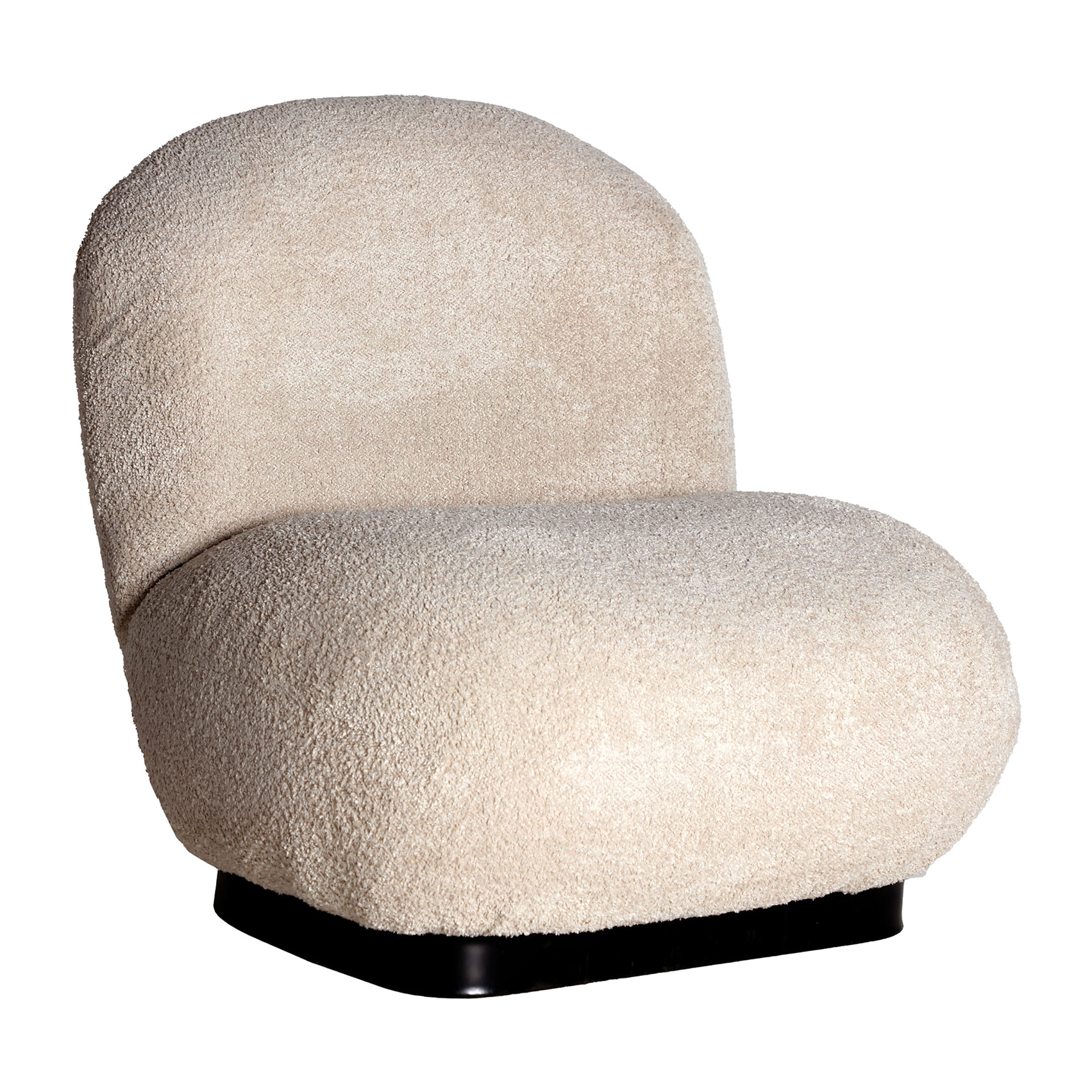 Sillón de algodón bouclé en color blanco