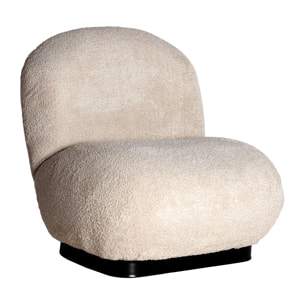Sillón de algodón bouclé en color blanco