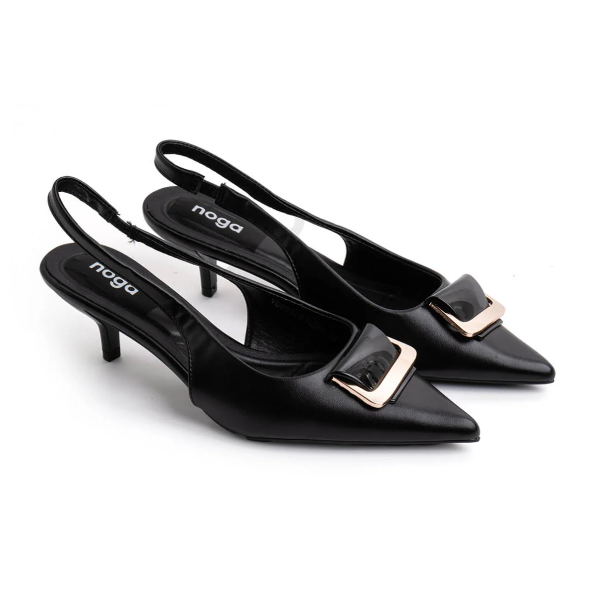 Slingback con maxi fibbia - NERO