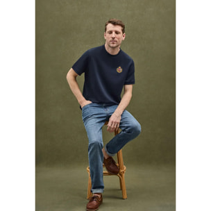 Maglietta blu marino a maniche corte con logo nautico Polo Club