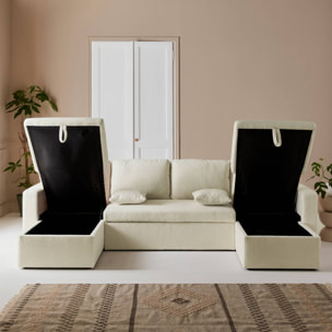 Canapé panoramique convertible 4 places bouclette URBAN