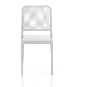 Tomasucci lot de 4 chaises d'intérieur/extérieur BLANC SABINE