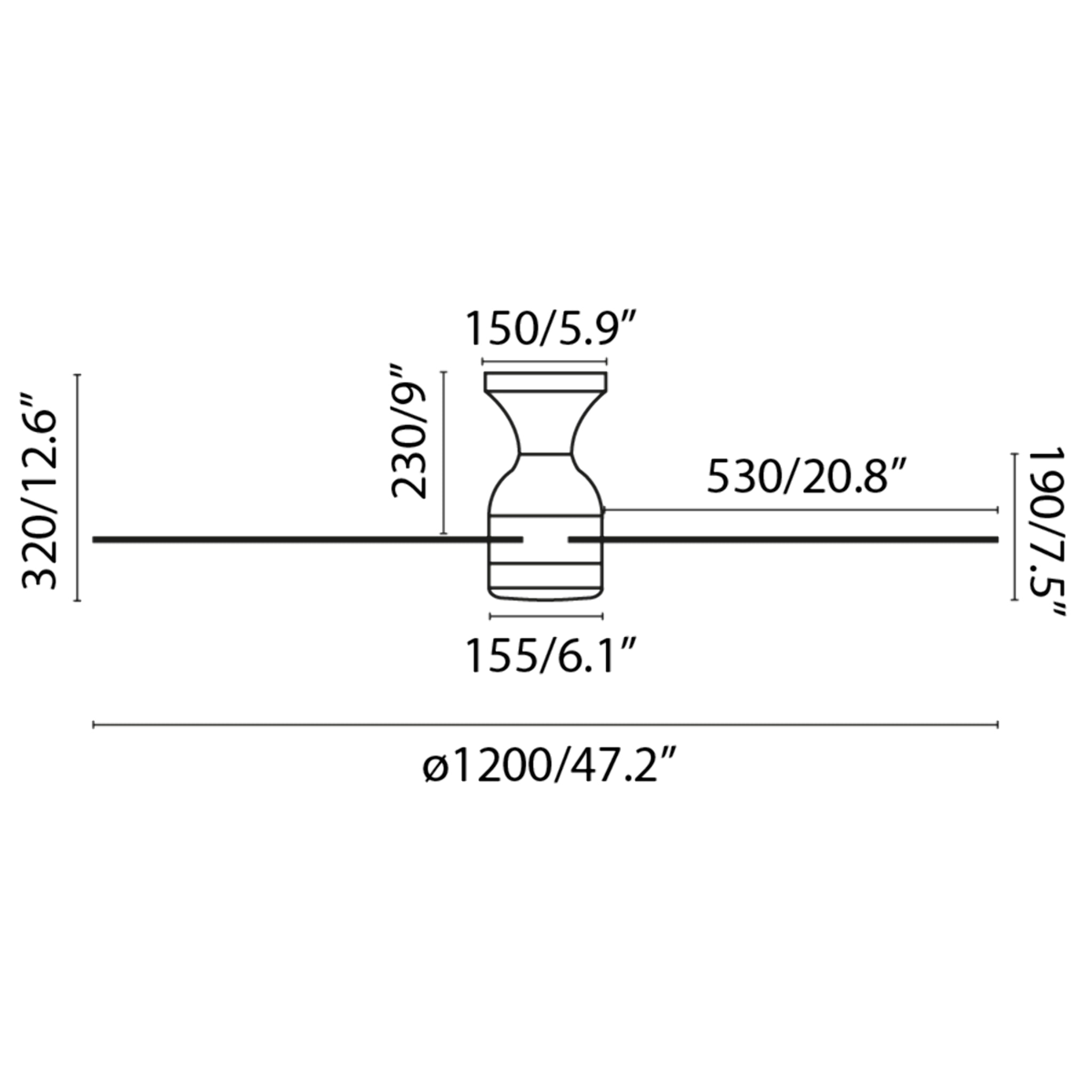 FRASER M LED Ventilatore a soffitto bianco