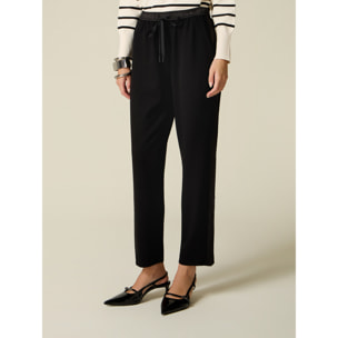 Oltre - Joggers con dettagli in raso - Nero