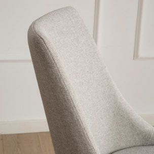 Chaise rembourrée Lauren -tapisserie et pieds métalliques-couleur gris 48 x 90 x 60 cm