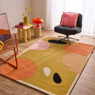 PANTONE - Tapis en laine fait main NUAGE SUCRE à motif multicolore