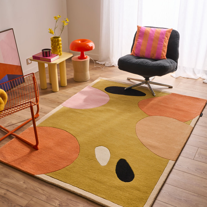 PANTONE - Tapis en laine fait main NUAGE SUCRE à motif multicolore
