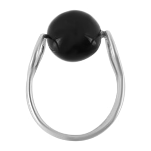 Anillo plata de ley"Fix Onix"cristal en negro onix