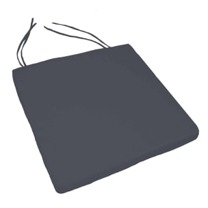 Galette de chaise extérieur imperméable et déhoussable MINORQUE - Gris anthracite