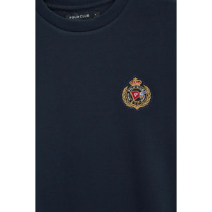 Camiseta azul marino de manga corta con logo náutico Polo Club