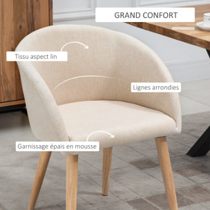 Lot de 2 chaises – Assise ergonomique – Style scandinave