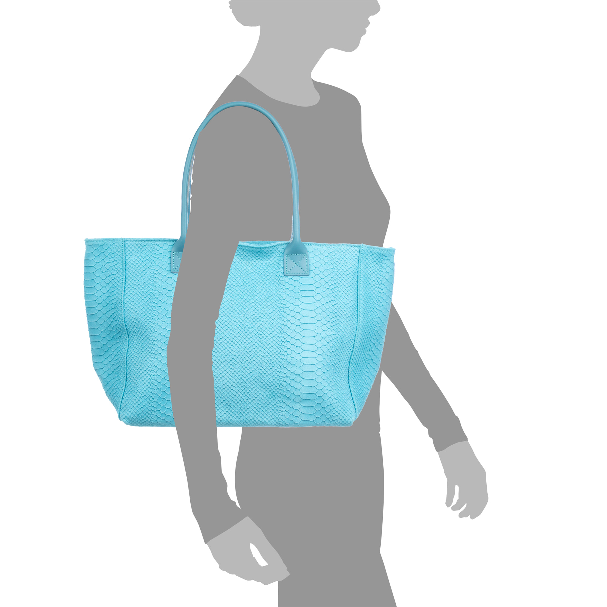 Avola borsa a spalla donna. Pelle autentica Camoscio stampa serpente.