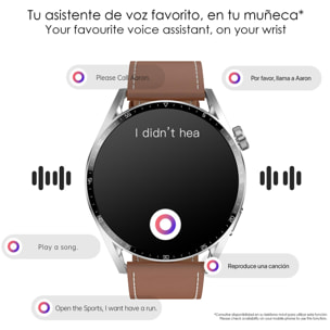 Smartwatch GT3 Pro con più di 100 modalità sportive, accesso a Siri, monitor della pressione sanguigna, ECG e notifiche. Cinturino in pelle.