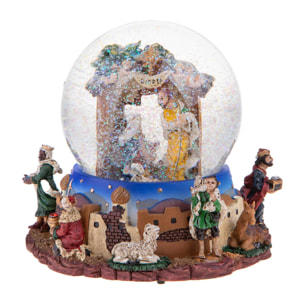 NativitÃ Con Sfera Con Musica E Movimento. Altezza 15,5 Cm - Pezzi 1 - 12,5X16,5X12,5cm - Colore: Verde - Bianchi Dino - Articoli Natalizi