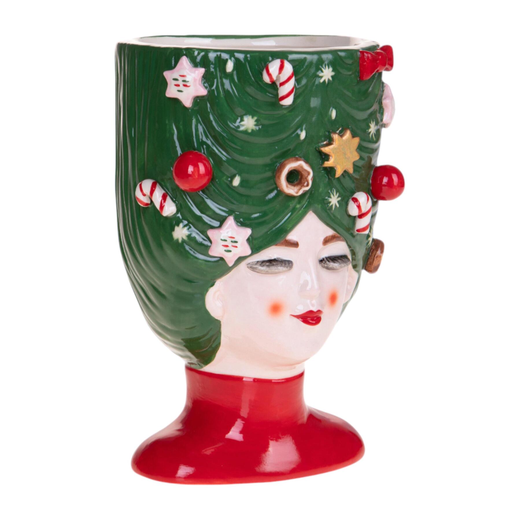 Cachepot Regina Natale - Pezzi 1 - 13,5xH21,5x13cm - Bianchi Dino SpA