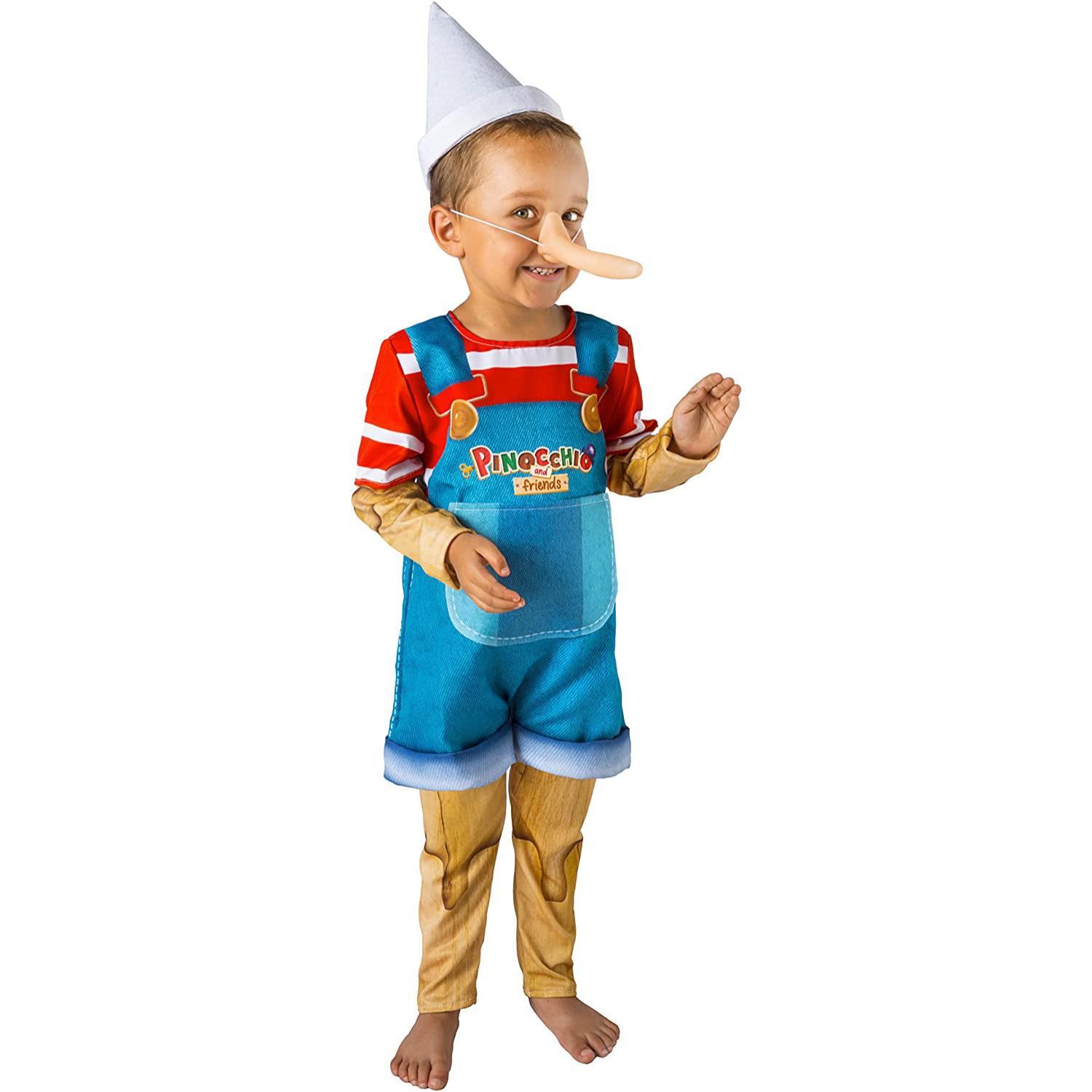 Costume Carnevale Travestimento Bambino Pinocchio Burattino