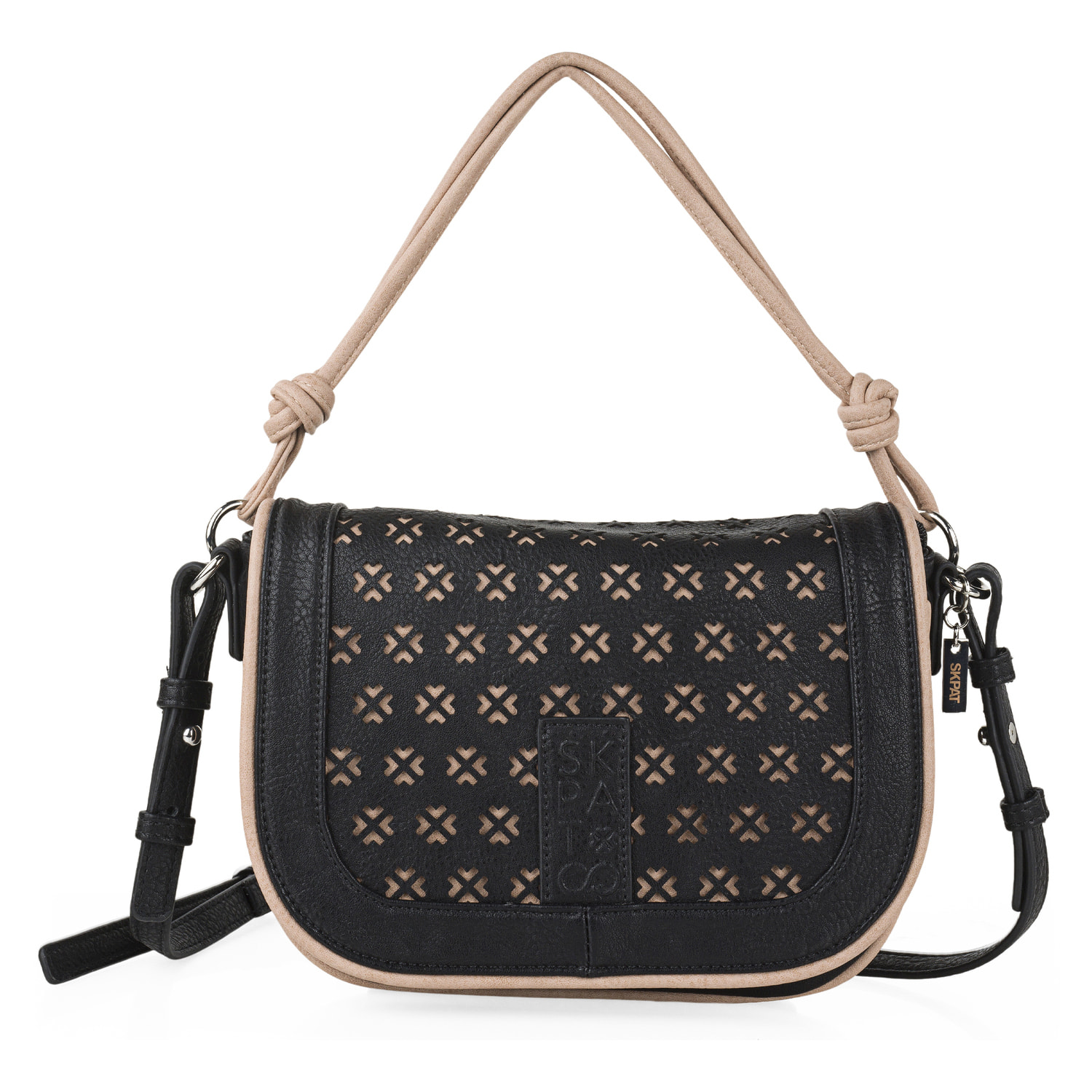 Bolso Bandolera Mujer Sint/Pu Skpat Crosses Negro-Taupe