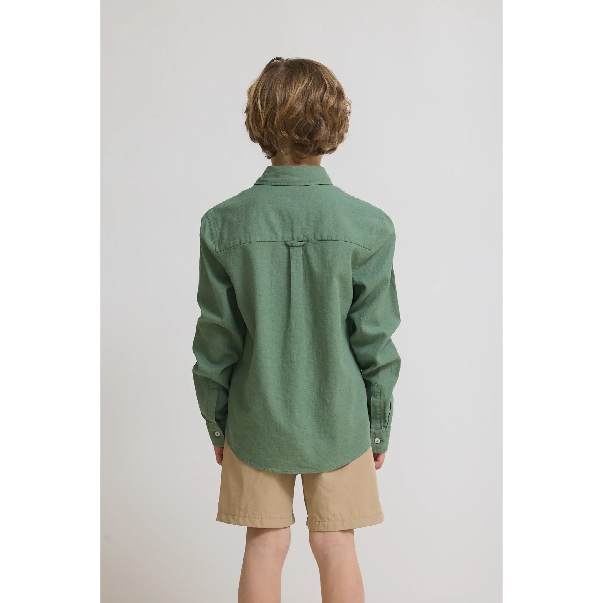 CAMISA KIDS DE LINO PINE GREEN