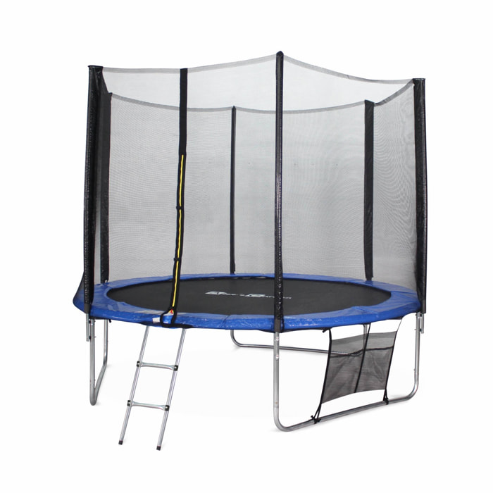 Trampoline 305cm bleu avec pack d'accessoires + Tente de camping avec sac de transport