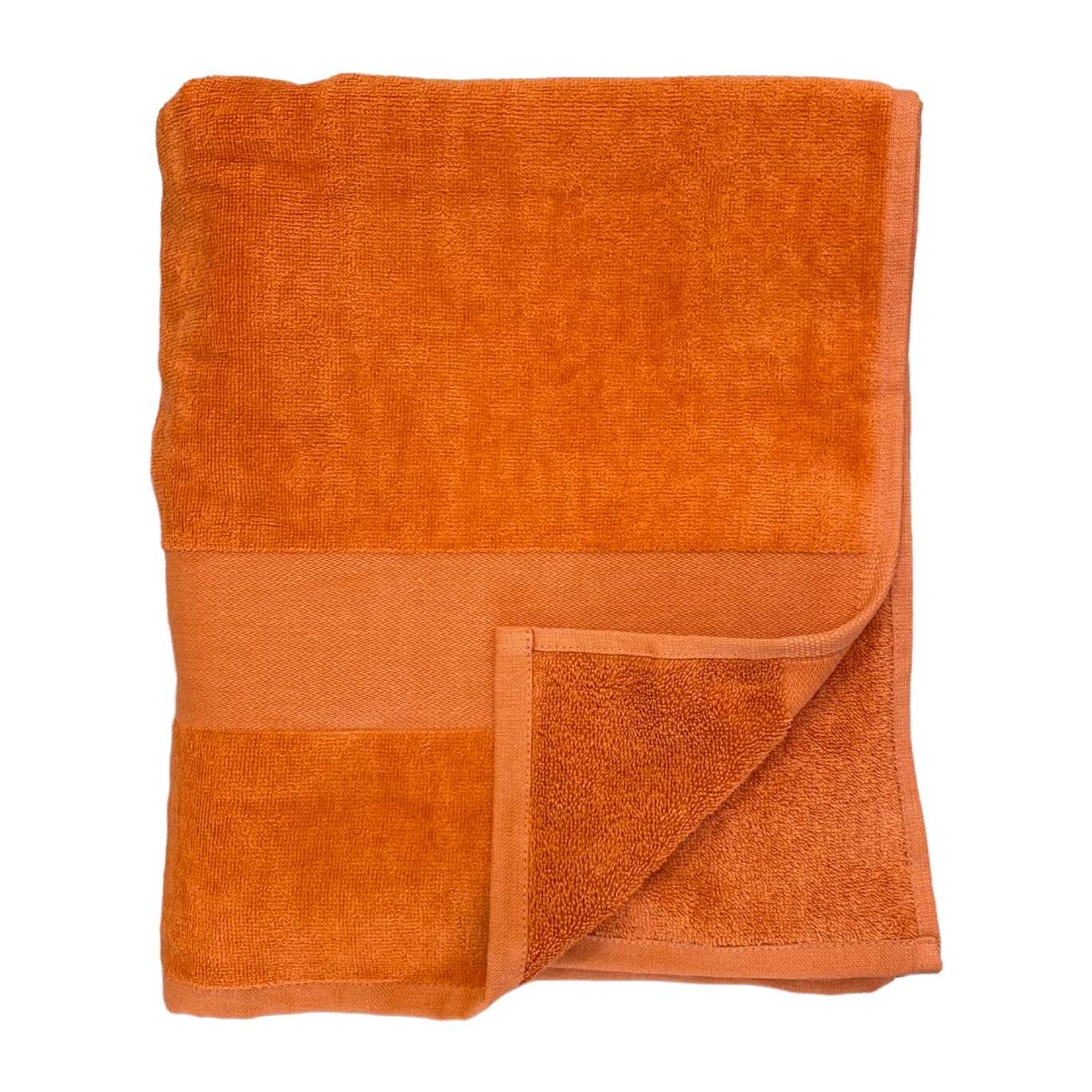 Serviette de bain L éponge velours unie - Classy Orange - 500g/m²