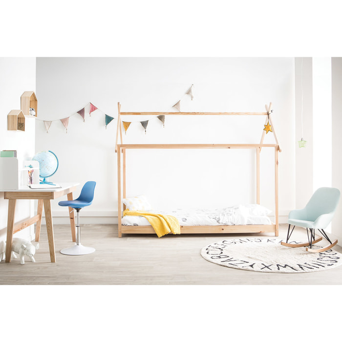 Chaise de bureau design enfant vert de gris STEEVY