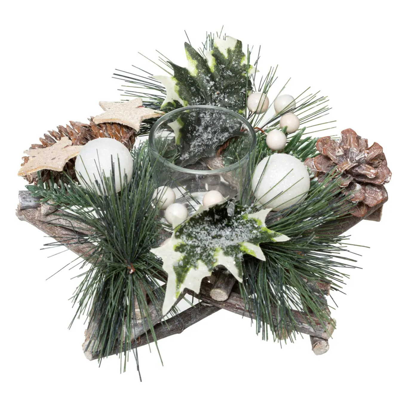 Centre de table étoile 1 photophore bois