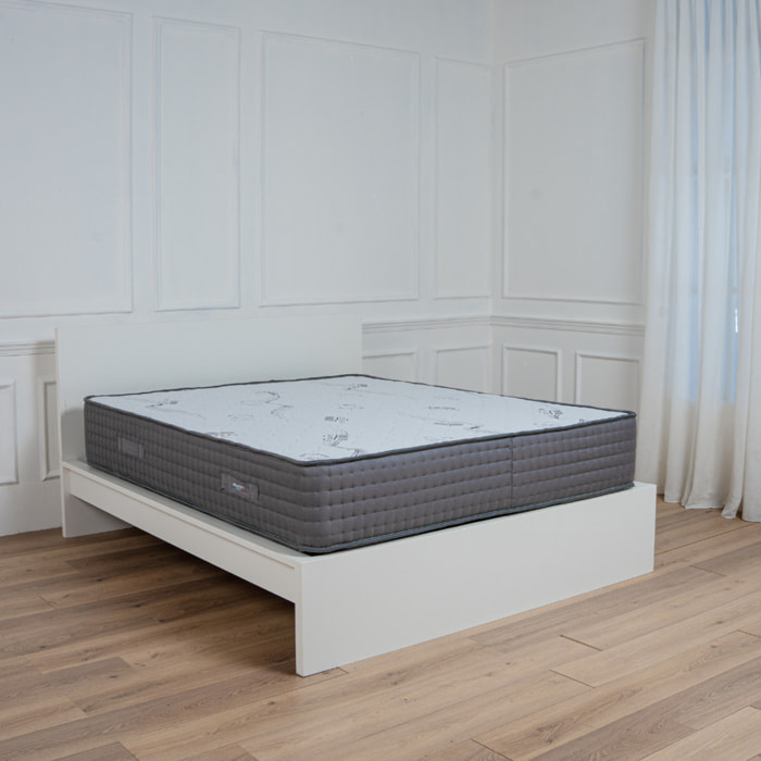 Materasso Matrimoniale Memory Foam 2 Strati Fisso H25 Ginflex Cotone Con Fascia Perimetrale Capitonè 160x190 (Antiacaro - Anallergico - Antibatterico - Ergonomico)