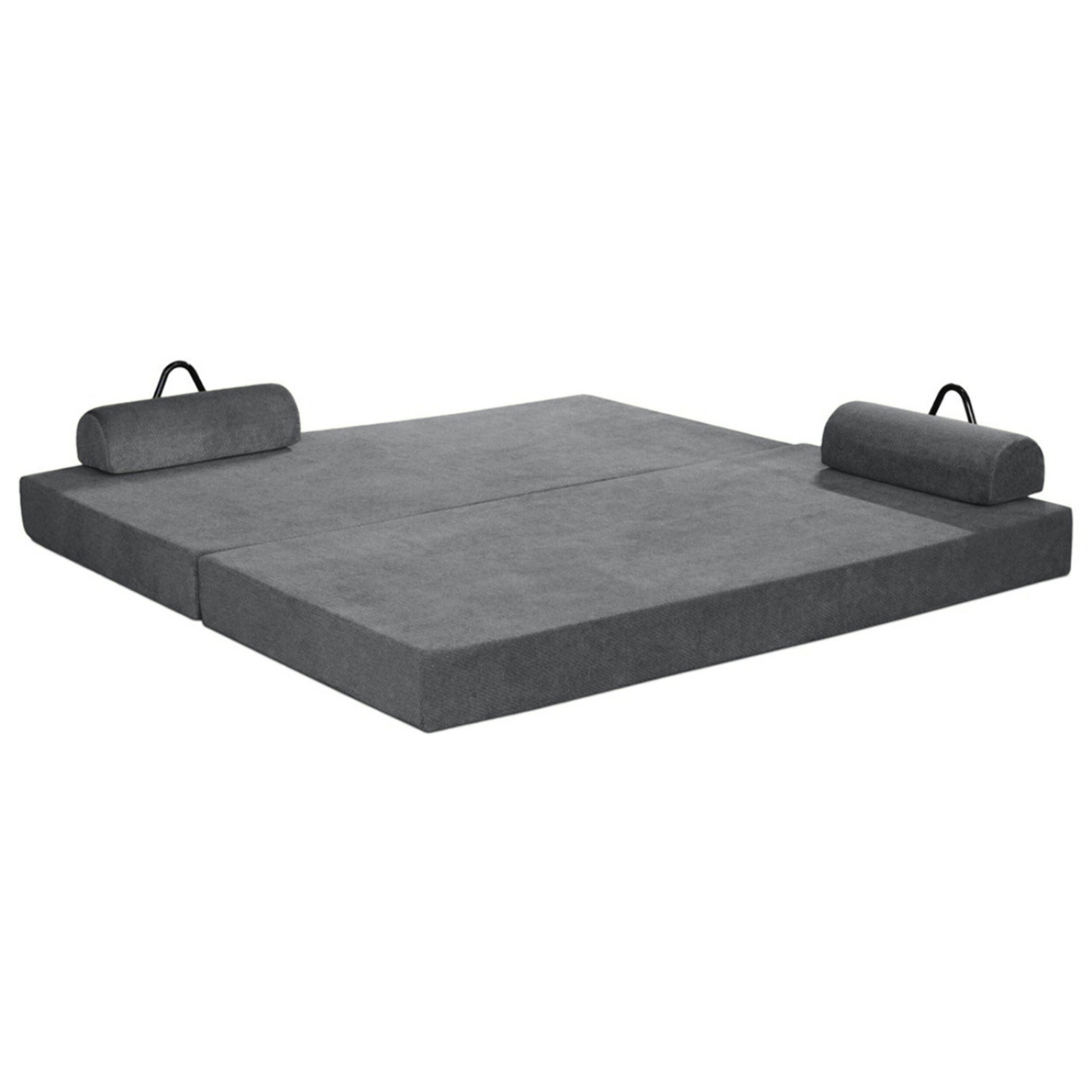 Astral - Canapé 3 places convertible en velours texturé - Gris