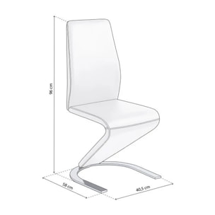 Pack 2 sillas de comedor Rin símil piel Blanco