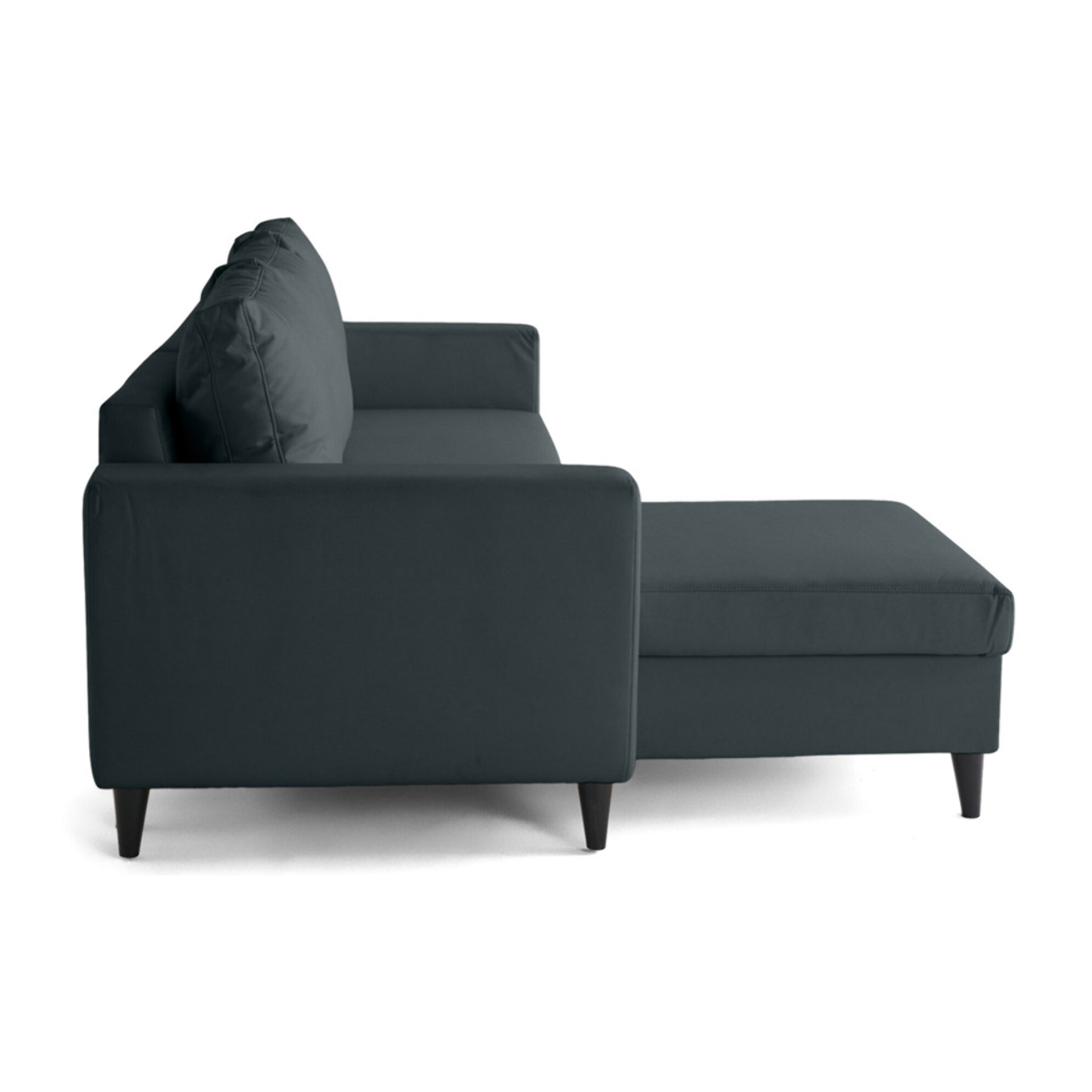 Nordic - canapé d'angle réversible 4 places - convertible avec coffre - en simili - Gris Anthracite