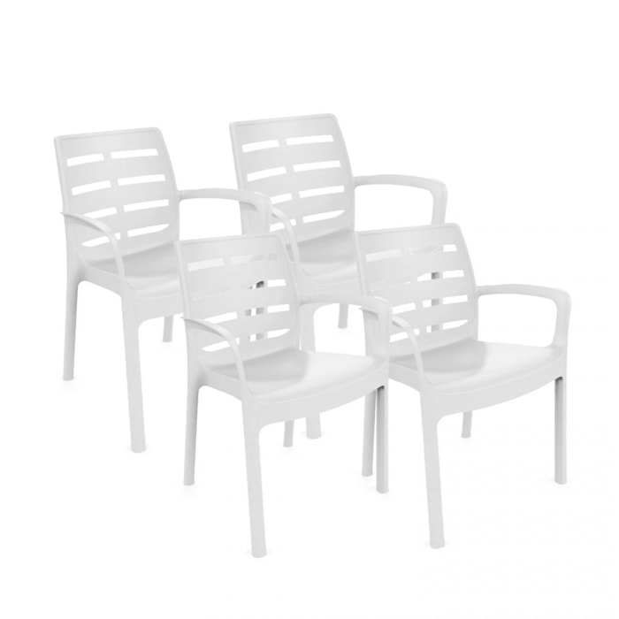 Pack 4 sillas de exterior Maui Blanco