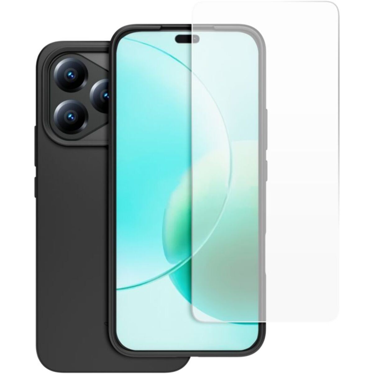 Coque CASR Honor 400 Lite coque Noir + verre trempé