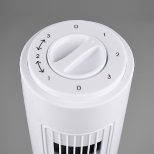 Malmo - Ventilatore a torre oscillante con tripla velocità di ventilazione. Ø22x73,5H cm