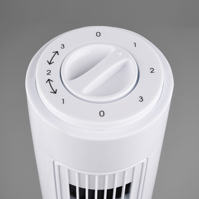 Malmo - Ventilatore a torre oscillante con tripla velocità di ventilazione. Ø22x73,5H cm