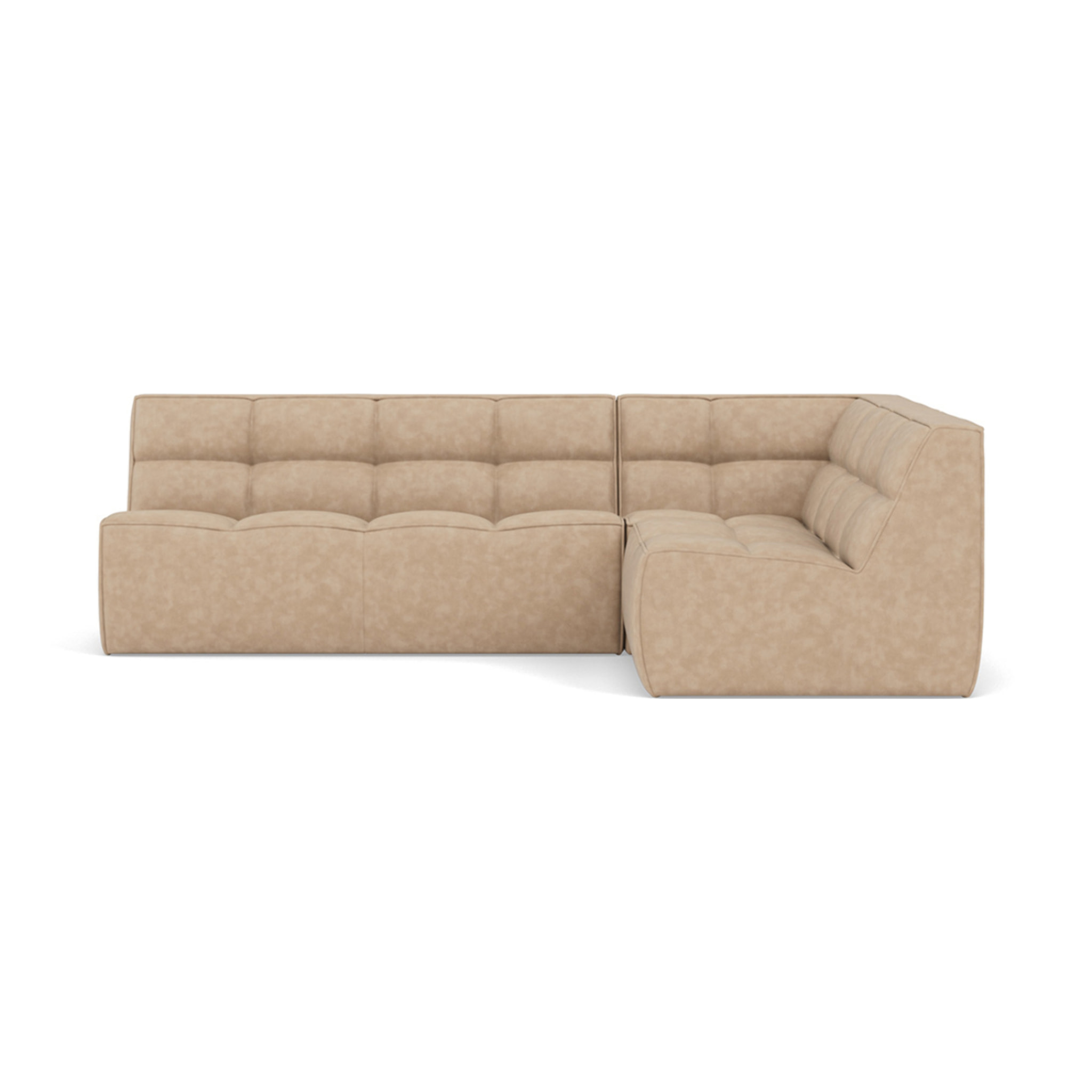 Alya - canapé modulable d'angle réversible 4 places en simili - Beige