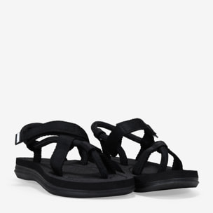 Sandalias deportivas negras de tela