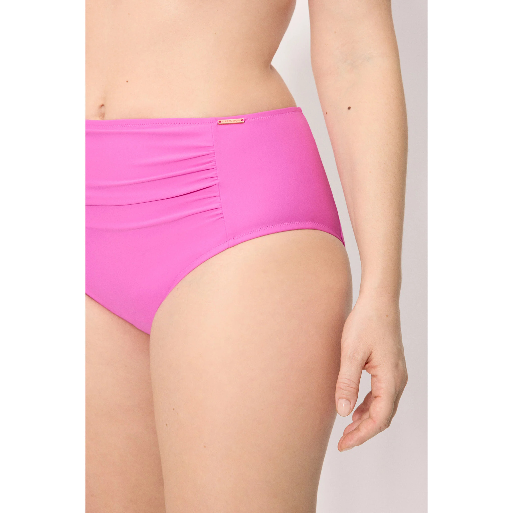 Slip bikini vita alta modellante Rosa