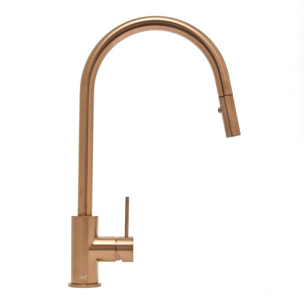 Aurum mitigeur évier à levier sur pied 44 cm avec douchette extractible 2 jets, or rose brossé (SATBAUR286BRG)