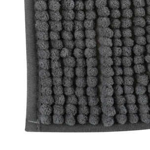 Alfombra de baño MSV "Chenille" de microfibra  en color gris 40 x 60 cm
