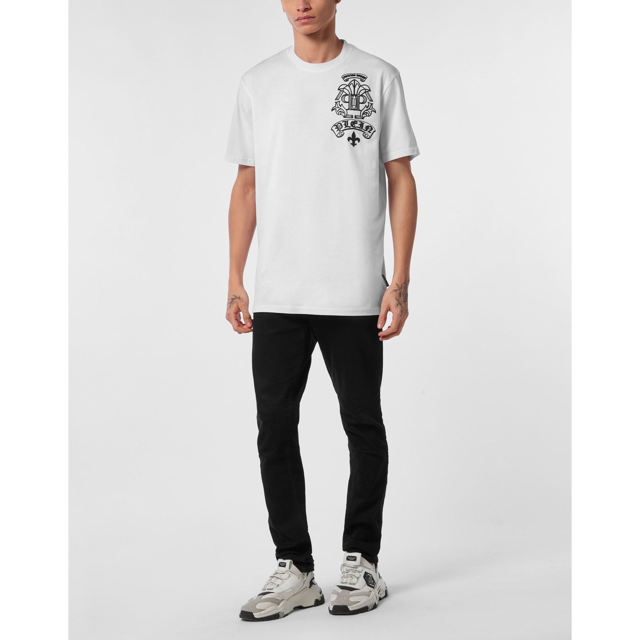 PHILIPP PLEIN Camiseta de cuello redondo y manga corta TATTOO
