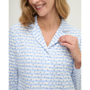 Camisón mujer de rayas y flores abierto