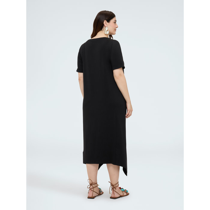 Fiorella Rubino - Vestito con dettaglio traforato al collo - Nero